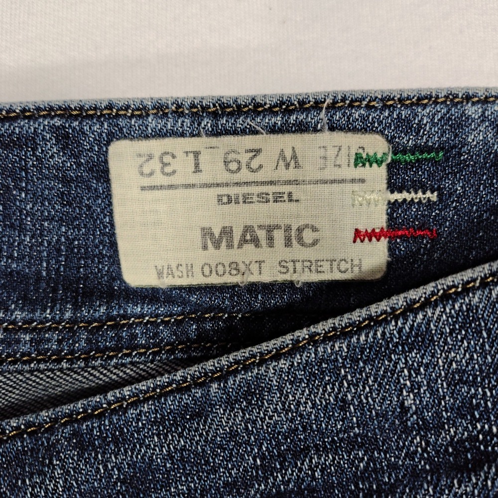Diesel Matic Slim Skinny Jeans Womens 29x32 Dark Wash 008XT Studded Low Rise - Picture 3 of 12